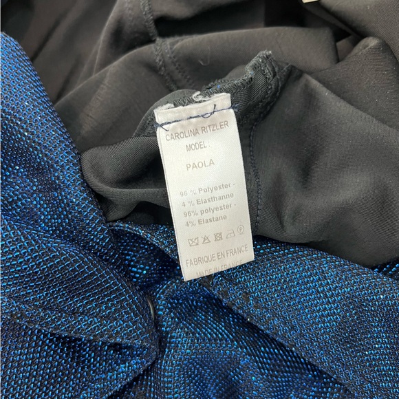 Carolina Ritzler Retro Blue Cap Sleeve Jumpsuit - Picture 10 of 16